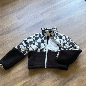 Beach Riot Black and Ivory Zip-Front Jacket